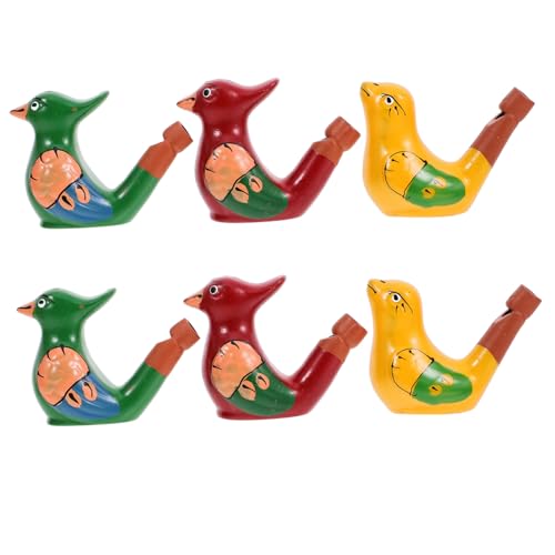 Supvox 6 Stück Bunte Keramik Vogelpfeifen für Kleine Vogelgeräusche Pfeifen Einfache Handhabung als Geburtstagsgeschenk und Party Mitgebsel für Mädchen und Jungen von Supvox