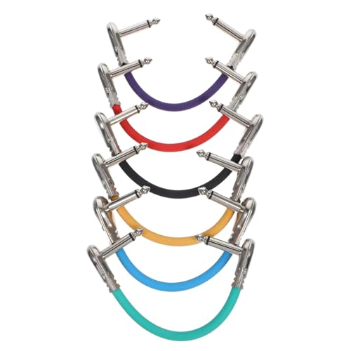 Supvox 6 Stück Gitarren Patchkabel Flachstecker Verbindungskabel für Gitarre Langlebig für Enge Platzverhältnisse Vielseitig Einsetzbar für Gitarren und Mischpulte von Supvox