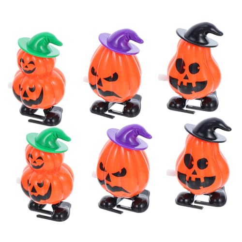 Supvox 6 Stück Mini Aufziehspielzeuge für Partytüten Preise und Lustige Kürbisfigur für für Halloween Feiern von Supvox