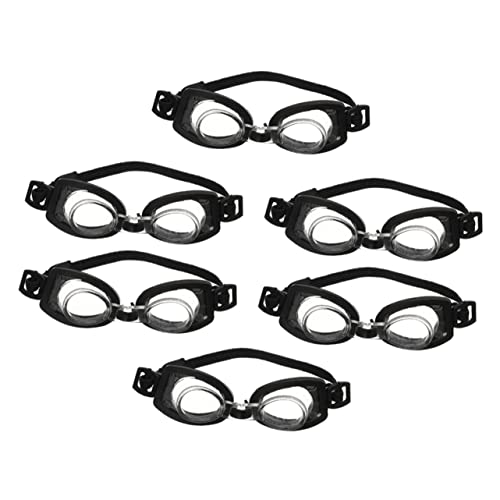 Supvox 6 Stück Mini-Schwimmbrille Gläser Mini-brillenpuppen Miniatur-puppenbrille Puppenbrillen Miniatur-puppenhaus-Brille Puppenbrille Mini Puppe Brille Brille Puppenstütze Plastik Black von Supvox