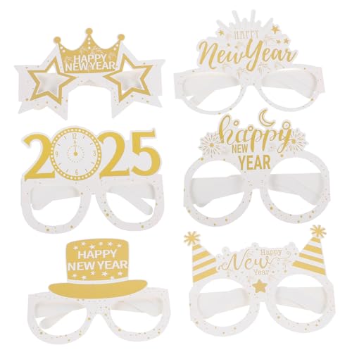 Supvox 6 Stück Neujahrs-2025-party-brillen, Silvester-brillen-requisite, Silvester-brillen-requisite, Papier-brillen Für Neujahrs-partygeschenke, Fotokabinen-requisiten Supvox 6 Stück Neujahrs-2025-party-brillen, Silvester-brillen-requisite, Silvester-brillen-requisite, Papier-brillen Für Neujahrs-partygeschenke, Fotokabinen-requisiten von Supvox