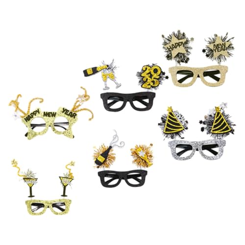 Supvox 6 Stück Neujahrsbrillen Lustige Partybrille aus Kunststoff Einzigartige Foto Requisiten für Silvesterfeiern Festliche Accessoires für Erwachsene Supvox 6 Stück Neujahrsbrillen Lustige Partybrille aus Kunststoff Einzigartige Foto Requisiten für Silvesterfeiern Festliche Accessoires für Erwachsene von Supvox