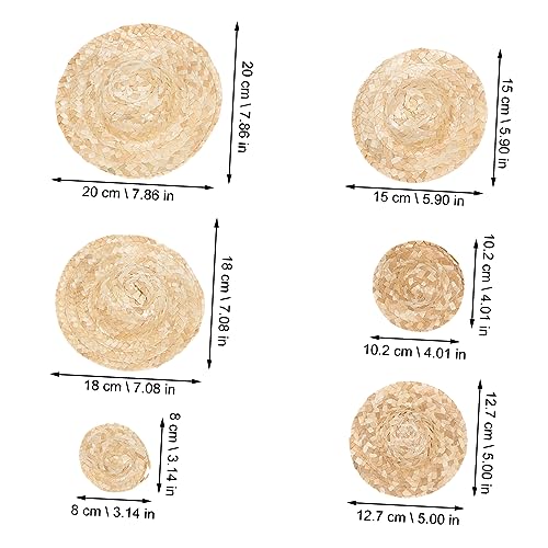 Supvox 6 Stück Strick -Mini -Strohhut Puppenhüte Miniatur winzige Hüte Miniatur-Mini-Hüte kleine Hüte für Puppen Mini-Miniatur-Hut Hut für Minihauspuppe Mini-Hut Miniaturhüte Khaki von Supvox