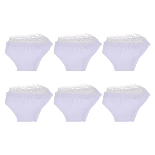 Supvox 6 Stück Teiliges Puppenunterwäsche aus Elastischem Material Dekorative Unterwäsche für Babypuppen und Modellpuppen Weiße Kurze für Puppenbekleidung von Supvox