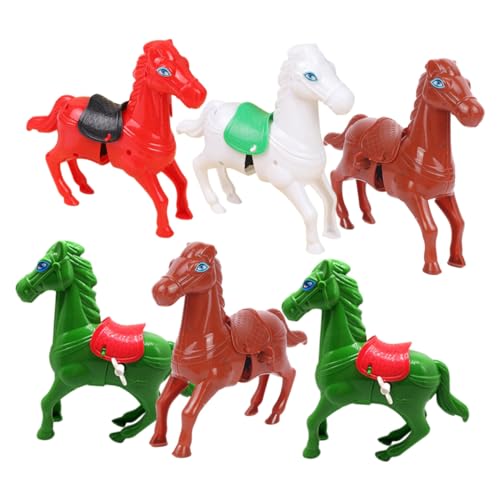 Supvox 6 Stück Teiliges Wind Up Pferdespielzeug Lustige Kleine Handaufziehpferde für Leichte Wiederverwendbare Party Mitgebsel Bunte Springpferde als für Jungen und Zufällige Farbe von Supvox