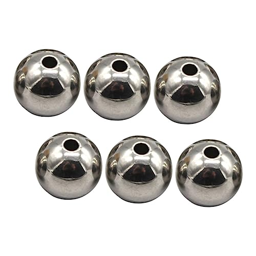 Supvox 6 Stück handgefertigte Perlen für Sortimente Herstellung klein Newton dekorative lose Perlen DIY-Perlenverzierung schmuck perlen Rostfreier Stahl Silver von Supvox
