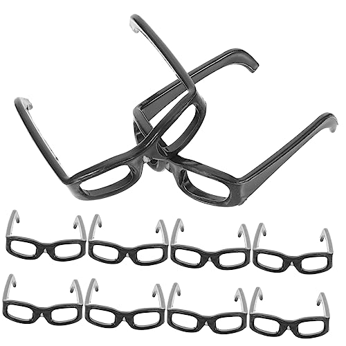 Supvox 60 Stück Mini-Brille Puppe Unser Gläser Zubehör Schüttgut Gemacht Miniatur Mädchen Rahmen Kleine Schwarze Minibrille Winzig Black Plastik von Supvox