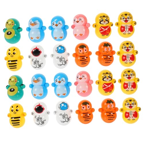 Supvox 60 Stück Teiliges Mini Wackelspielzeug aus Kunststoff Niedliche Tier Tumbler Spielzeuge für Tischdekoration Partygeschenke für Jungen und Zufällige Farben Zufällige von Supvox