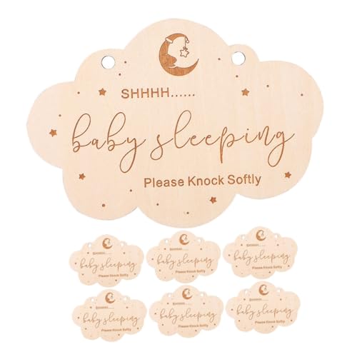 Supvox 7 Stück Türliste Hausschild Wanddekoration Babyzimmer Türschild Rohlinge Für Türhänger Schild Zum Aufhängen Der Tür Neugeborenes Zeichen Babyzeichen Türanhänger Beige Hölzern von Supvox