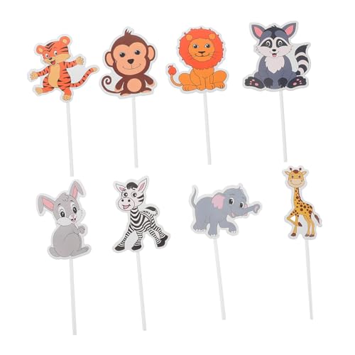 Supvox 8 Stück Cupcake Topper Dschungel Kuchenaufsatzpapier von Supvox