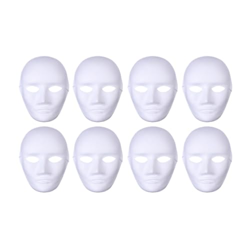 Supvox 8 Stück Diy-gesichtsmasken aus Weißem Papier – Blanko-vollmasken zum Bemalen, für Cosplay, Halloween- Und Maskeraden-kostümpartys Und Künstlerische Projekte, Halloween von Supvox
