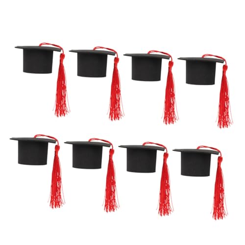 Supvox 8 Stück Kuchendekoration Kuchen -Topper Gefälligkeiten für Abschlussfeiern Dekorationen eisend abschluss party party-deko Grad Cupcake Topper Dekore für Abschlusstorten Papier rot von Supvox