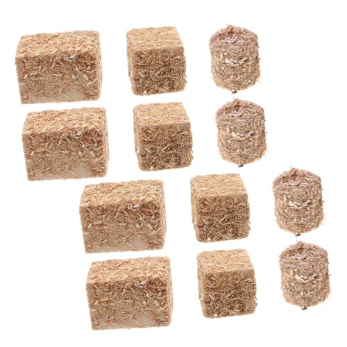 Supvox 8 Stück Miniatur Heuballen Holz Modellbau Puppenhaus Zubehör DIY Garten Herbstdeko Vielseitige Tischdekoration Sicher Kinderfreundlich Langlebig von Supvox
