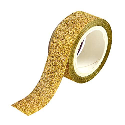 Supvox Glitzer Washi Tape dekorative Bastelpapier Klebebänder Bastelsticker (golden) von Supvox