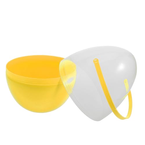 Supvox Großes Transparentes mit Griff für Wiederverwendbarer und Füllbarer Behälter für Ostereiersuche und Feiertagsdekoration Gelb Supvox Großes Transparentes mit Griff für Wiederverwendbarer und Füllbarer Behälter für Ostereiersuche und Feiertagsdekoration Gelb von Supvox