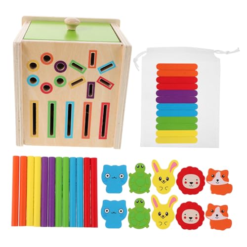 Supvox Holz Farblernspielzeug Montessori Sortierbox für Ab Jahren Bunte Formen Farberkennung Motorische Langlebiges Holz Pädagogisches Lernspielzeug für Kleinkinder von Supvox