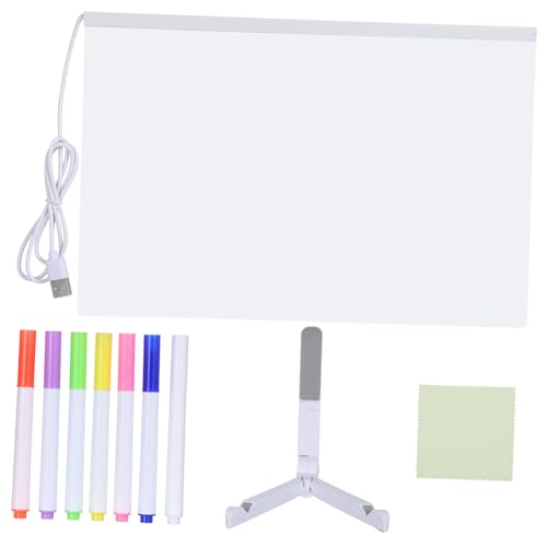 Supvox LED Zeichenbrett mit Acryl-leuchtfläche Wiederbeschreibbares Trocken Abwischbares Schreibbrett mit Ständer Markern und Reinigungstuch Kreatives Leuchtboard für Kunst und Lernen von Supvox