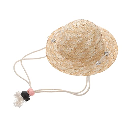 Supvox Mini-Strohhut doll Accessories mini Sombrero Puppenhut Puppen Mini Strohhut Puppen-Miniatur-Strohhut Haustier-Miniatur-Strohhut Mini -Strohhut Khaki von Supvox