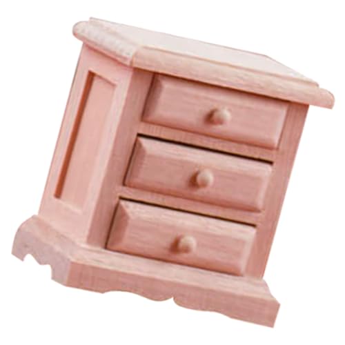 Supvox Miniatur Holz Kommode mit Miniaturmöbel für Puppenhaus Schlafzimmer Glatte Oberfläche Robustes Design Dekoratives Miniatur Ornament für Sammler von Supvox