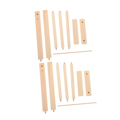 Supvox Miniatur Puppenhaus Bekleidungsständer 2 Stück Holz Puppe Kleidung Schrank Puppe Träger Kleiderbügel von Supvox