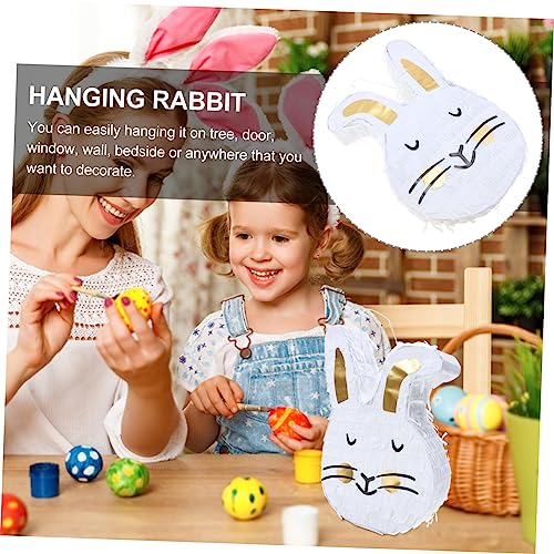 Supvox Osterhase Papier Piñata Anhänger zum Aufhängen Bunte Detailreiche Dekoration für Ostern Niedliches Party Ornament für Eingang Fröhliche Frühlingsfeier von Supvox