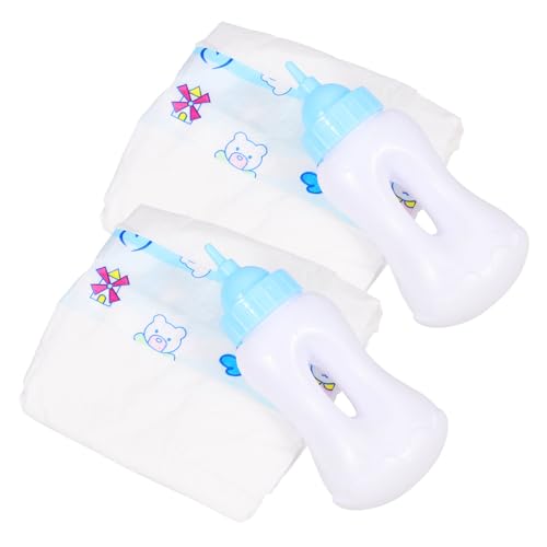 Supvox Puppenzubehör-Set Mini-Flaschen Windeln Spielzeug Für Jungen Und Mädchen Schicke Farben Realistisches Design Servierzeit von Supvox