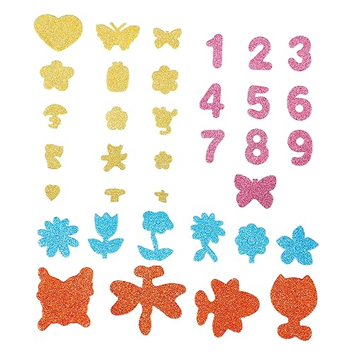 Supvox Schwamm Aufkleber Kleber Glitzer Sticker Glitzer Decal Sticker Deko Kleber Decal Klebesticker Aufkleber Sticker Aufkleber Schaum von Supvox