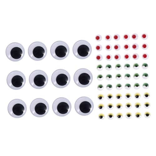 Supvox Selbstklebende Bunte Puppenaugen Große Schwarze Wackelaugen DIY Tieraugen Sticker für Basteln und Handarbeit pro Packung Robustes Plastikmaterial für Eltern von Supvox