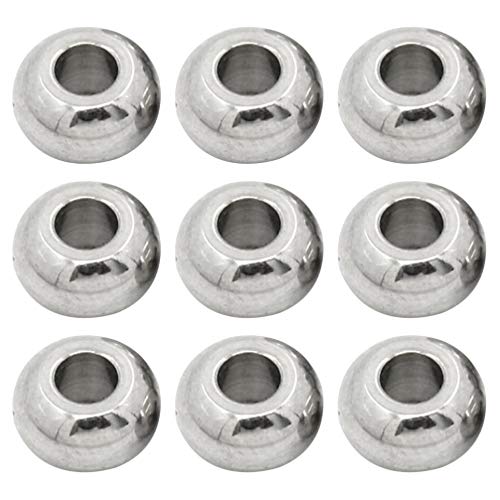 Supvox Spacer Beads Runde Edelstahl Silber Ton glatt Nahtlose fest 5mm 100 STK von Supvox