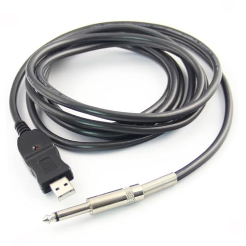 Supvox USB Gitarrenkabel Adapter PC Aufnahme Bass zu USB Plug Play Kompatibel mit Mac und Windows Professionelles Geschirmtes Kabel Schwarz von Supvox