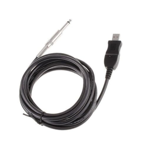 Supvox USB Gitarrenkabel Adapter Plug Play für PC Aufnahme Bassgitarre Schwarz Langlebiges Kunststoff Metall Material Kompatibel Windows Os X von Supvox