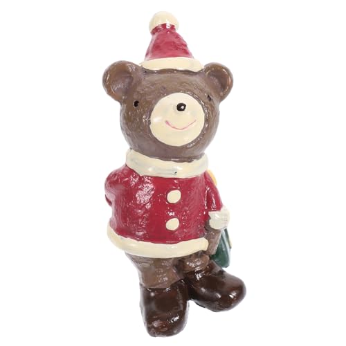 Supvox Weihnachtsdeko Bär Aus Kunstharz Entzückendes Miniaturmodell Für Festliche Tischdekoration Langlebig Und Für Weihnachtsfeiern Und Mikrolandschaften von Supvox