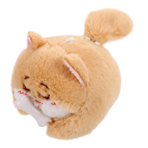 Supvox Welpenpuppe ausgestopft Plüsch wedelnder Schwanzhund Schwanzwedelnder Tieranhänger dekorative Puppe in Tierform Puppenspielzeug in Tierform PP Baumwolle Light Brown von Supvox