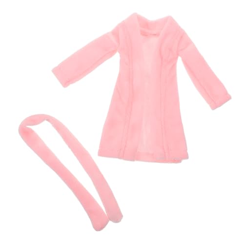 Supvox Zubehör Für Puppenpyjamas Mini-Puppen-Bademantel Miniatur-Puppen-Bademantel Puppen Mini-Bademantel Bademantel-Accessoire Für Mini-Puppen Mini-Kleidung Puppen-Outfit Plüsch Rosa von Supvox