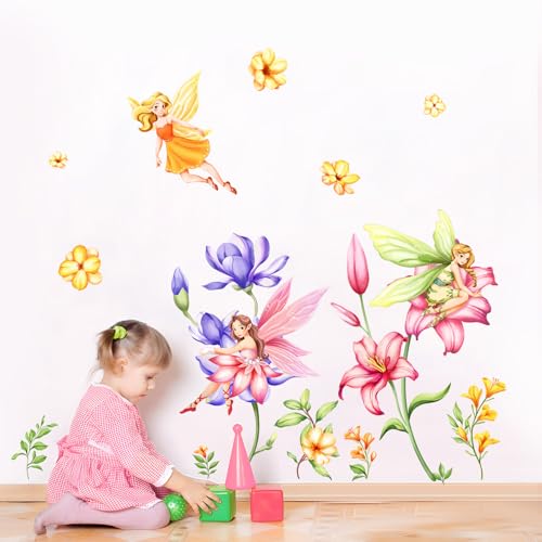Supzone Blume Fee Wandaufkleber Elfen Gartenblumen Wandabziehbilder abnehmbare Vinyl Wanddekoration für Mädchen Baby Kinderzimmer Kinder Schlafzimmer Wohnzimmer Badezimmer Supzone Blume Fee Wandaufkleber Elfen Gartenblumen Wandabziehbilder abnehmbare Vinyl Wanddekoration für Mädchen Baby Kinderzimmer Kinder Schlafzimmer Wohnzimmer Badezimmer von Supzone