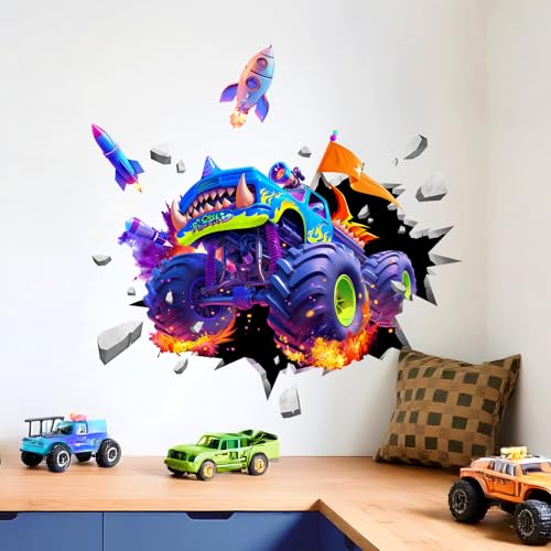 Supzone Wandtattoo 3D Rennwagen Wandaufkleber Schneller Lastkraftwagen Wandsticker Kinderzimmer Junge Babyzimmer Schlafzimmer Wanddeko Supzone Wandtattoo 3D Rennwagen Wandaufkleber Schneller Lastkraftwagen Wandsticker Kinderzimmer Junge Babyzimmer Schlafzimmer Wanddeko von Supzone