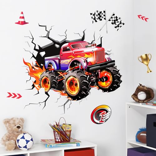 Supzone Wandtattoo 3D Rennwagen Wandaufkleber Schneller Renntruck Wandsticker Durchbrechen Sie die Wand Kunstwerk Dekor für Jungenzimmer Kinderzimmer Babyzimmer Schlafzimmer Wanddeko Supzone Wandtattoo 3D Rennwagen Wandaufkleber Schneller Renntruck Wandsticker Durchbrechen Sie die Wand Kunstwerk Dekor für Jungenzimmer Kinderzimmer Babyzimmer Schlafzimmer Wanddeko von Supzone