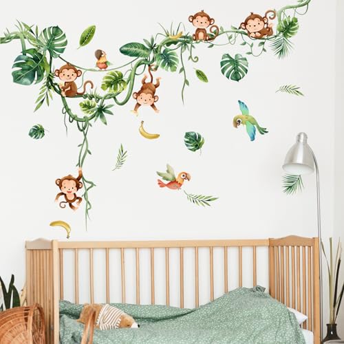 Supzone Wandtattoo Affe klettert auf Baum Wandaufkleber Hängende Tropische Blätter Vögel Wandsticker Dschungel Jungenzimmer Wand Dekor für Kinderzimmer Babyzimmer Schlafzimmer Wanddeko Supzone Wandtattoo Affe klettert auf Baum Wandaufkleber Hängende Tropische Blätter Vögel Wandsticker Dschungel Jungenzimmer Wand Dekor für Kinderzimmer Babyzimmer Schlafzimmer Wanddeko von Supzone