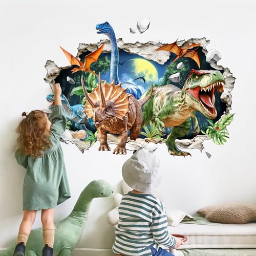 Supzone Wandtattoo Dinosaurier 3D XXL Wandsticker Dino Tyrannosaurus Rex Triceratops Groß Wandaufkleber für Kinderzimmer Jungen Babyzimmer Schlafzimmer Wanddeko Supzone Wandtattoo Dinosaurier 3D XXL Wandsticker Dino Tyrannosaurus Rex Triceratops Groß Wandaufkleber für Kinderzimmer Jungen Babyzimmer Schlafzimmer Wanddeko von Supzone