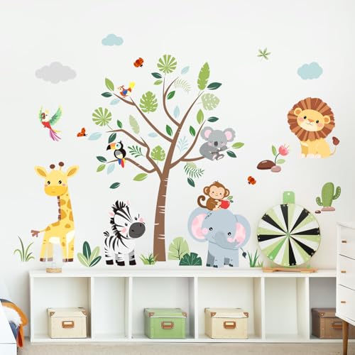 Supzone Wandtattoo Dschungel Tier Baum Wandaufkleber Safari Elefant Giraffe Löwe Zebra Wandsticker Abziehen und ankleben für Mädchenzimmer Kinderzimmer Babyzimmer Schlafzimmer Türen Wanddeko Supzone Wandtattoo Dschungel Tier Baum Wandaufkleber Safari Elefant Giraffe Löwe Zebra Wandsticker Abziehen und ankleben für Mädchenzimmer Kinderzimmer Babyzimmer Schlafzimmer Türen Wanddeko von Supzone