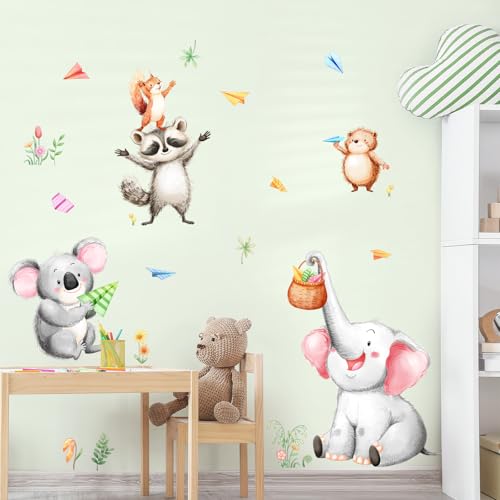 Supzone Wandtattoo Dschungel Tiere Papierflugzeug Wandaufkleber Elefant Koala Waschbär Eichhörnchen Wandsticker Abziehen und ankleben für Kinderzimmer Babyzimmer Schlafzimmer Türen Wanddeko Supzone Wandtattoo Dschungel Tiere Papierflugzeug Wandaufkleber Elefant Koala Waschbär Eichhörnchen Wandsticker Abziehen und ankleben für Kinderzimmer Babyzimmer Schlafzimmer Türen Wanddeko von Supzone