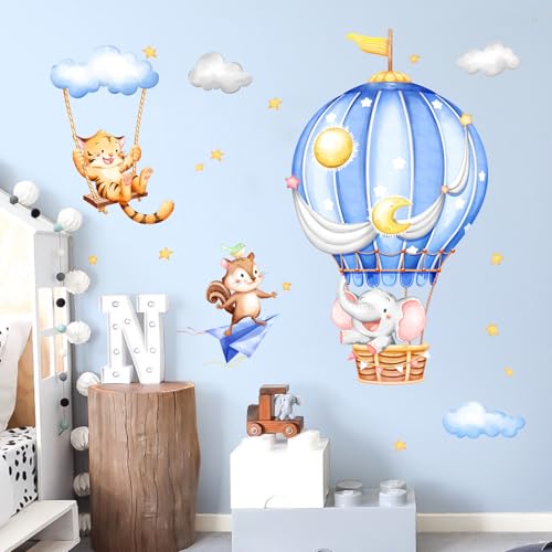 Supzone Wandtattoo Heißluftballon Tiere Wandaufkleber Cartoon Elefant Tiger Eichhörnchen Kinderzimmer Wandsticker Abziehen und ankleben für Kinderzimmer Babyzimmer Schlafzimmer Türen Wanddeko Supzone Wandtattoo Heißluftballon Tiere Wandaufkleber Cartoon Elefant Tiger Eichhörnchen Kinderzimmer Wandsticker Abziehen und ankleben für Kinderzimmer Babyzimmer Schlafzimmer Türen Wanddeko von Supzone