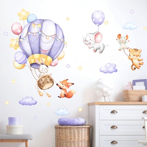 Supzone Wandtattoo Lila Heißluftballon Tiere Wandaufkleber Hase Fuchs Elefant Tiger Wandsticker Mädchenzimmer Abnehmbar Wanddekor für Kinderzimmer Babyzimmer Schlafzimmer Türen Wanddeko Supzone Wandtattoo Lila Heißluftballon Tiere Wandaufkleber Hase Fuchs Elefant Tiger Wandsticker Mädchenzimmer Abnehmbar Wanddekor für Kinderzimmer Babyzimmer Schlafzimmer Türen Wanddeko von Supzone