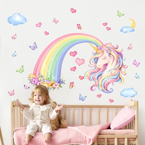 Supzone Wandtattoo Regenbogen Einhorn Mädchen Wandaufkleber Einhorn Herze Rosa Wandsticker Kinderzimmer Mädchen Schlafzimmer Babyzimmer Wohnzimmer Supzone Wandtattoo Regenbogen Einhorn Mädchen Wandaufkleber Einhorn Herze Rosa Wandsticker Kinderzimmer Mädchen Schlafzimmer Babyzimmer Wohnzimmer von Supzone