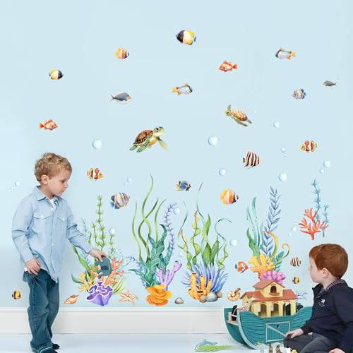 Supzone Wandtattoo Unter dem Meer Wandaufkleber Meeresschildkröten Ozean Fisch Wandsticker Seetang Gras für Kinderzimmer Babyzimmer Badezimmer Wanddeko Supzone Wandtattoo Unter dem Meer Wandaufkleber Meeresschildkröten Ozean Fisch Wandsticker Seetang Gras für Kinderzimmer Babyzimmer Badezimmer Wanddeko von Supzone