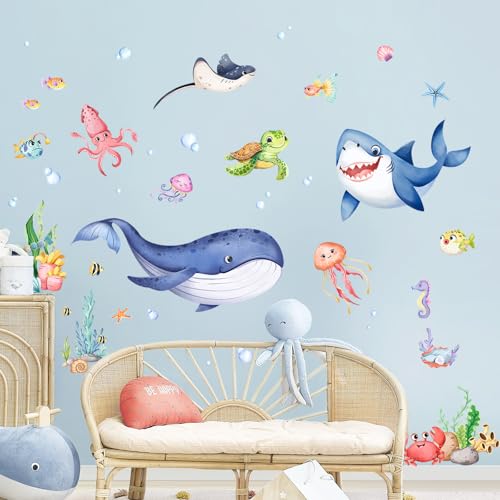 Supzone Wandtattoo Unter dem Meer Wandaufkleber Wal Hai Meeresschildkröte Tiere Wandsticker Kinderzimmer Babyzimmer Badezimmer Wanddeko Supzone Wandtattoo Unter dem Meer Wandaufkleber Wal Hai Meeresschildkröte Tiere Wandsticker Kinderzimmer Babyzimmer Badezimmer Wanddeko von Supzone