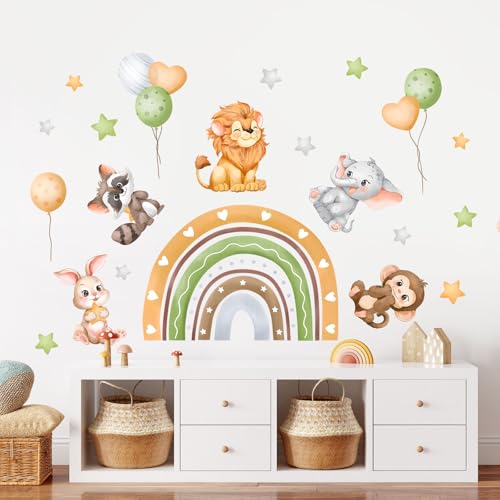 Supzone Wandtattoo Dschungeltiere Löwe Elefant Affe Kaninchen Wandaufkleber Regenbogen Ballon Stern Wandsticker Jungenzimmer Wand Dekor für Kinderzimmer Babyzimmer Schlafzimmer Wanddeko Supzone Wandtattoo Dschungeltiere Löwe Elefant Affe Kaninchen Wandaufkleber Regenbogen Ballon Stern Wandsticker Jungenzimmer Wand Dekor für Kinderzimmer Babyzimmer Schlafzimmer Wanddeko von Supzone