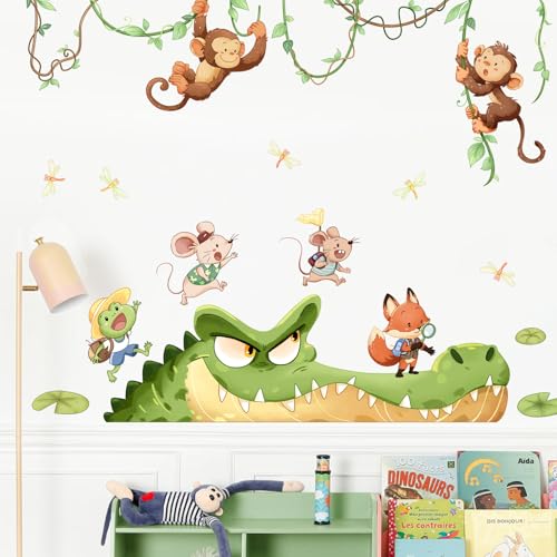 Supzone Wandtattoo Dschungeltier Abenteuer Wandaufkleber Wütendes Krokodil Hängender Affe Maus Fuchs Wandsticker Jungenzimmer Wand Dekor für Kinderzimmer Babyzimmer Schlafzimmer Wanddeko Supzone Wandtattoo Dschungeltier Abenteuer Wandaufkleber Wütendes Krokodil Hängender Affe Maus Fuchs Wandsticker Jungenzimmer Wand Dekor für Kinderzimmer Babyzimmer Schlafzimmer Wanddeko von Supzone