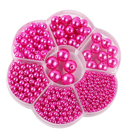 1150 Stück Round Perlen Basteln,3/4/5/6/8/10/12mm Loch Lose Perlen Künstliche Runde Perlen Kunstperlen mit Löchern zum Auffädeln Geeignet für DIY Schmuckherstellung Halsketten Armbänder Ohrringe Ringe von Surakey