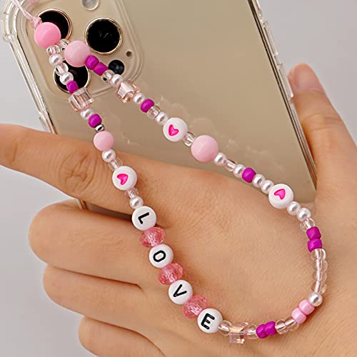 Handykette Perlen Handy Strap,Böhmische Perlen Handschlaufe für Telefon,Acryl Lächeln Stern Perlen Anti-Verlorene Handykette Telefon Anhänger Schlüsselband Kette Mobile Phone Handy-Schmuck für Frauen Handykette Perlen Handy Strap,Böhmische Perlen Handschlaufe für Telefon,Acryl Lächeln Stern Perlen Anti-Verlorene Handykette Telefon Anhänger Schlüsselband Kette Mobile Phone Handy-Schmuck für Frauen von Surakey
